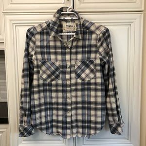 Holding Horses (Anthropologie) women’s lace & plaid shirt